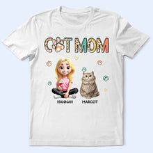 Load image into Gallery viewer, Cat Mom Funny Cat - Personalized T-Shirt for Loving Cat Moms T-shirt PopCulturePrints
