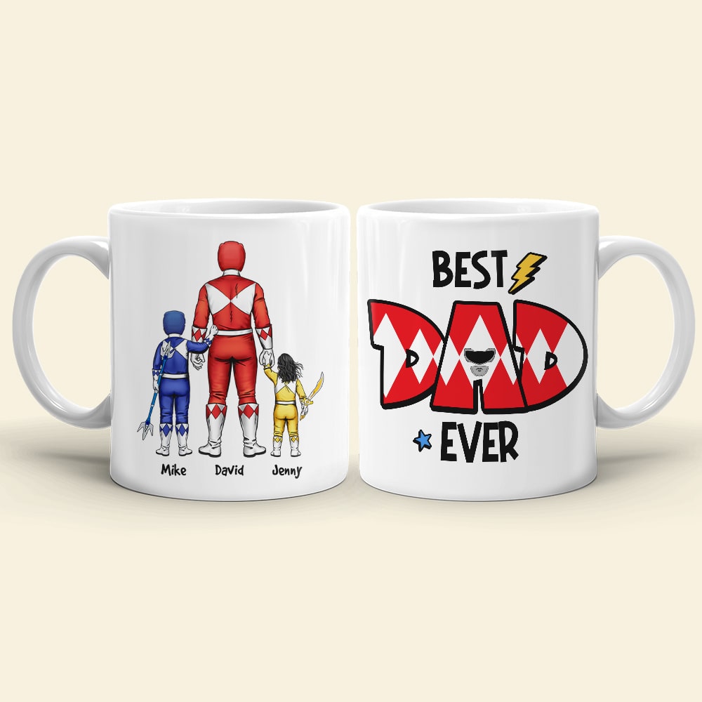 Personalized Superhero Dad Mug - Best Dad Ever Gift Coffee Mug PopCulturePrints