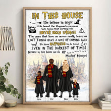 Load image into Gallery viewer, Personalized Harry Potter Family Print - In This House We Believe in Magic
