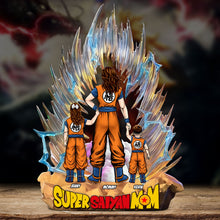 Load image into Gallery viewer, &quot;Empower Her with the Power of Love!&quot; - Personalized Super Saiyan Mom Plaque - Custom Gift for Mom, Grandma, and Special Women Shaped Plaques PopCulturePrints

