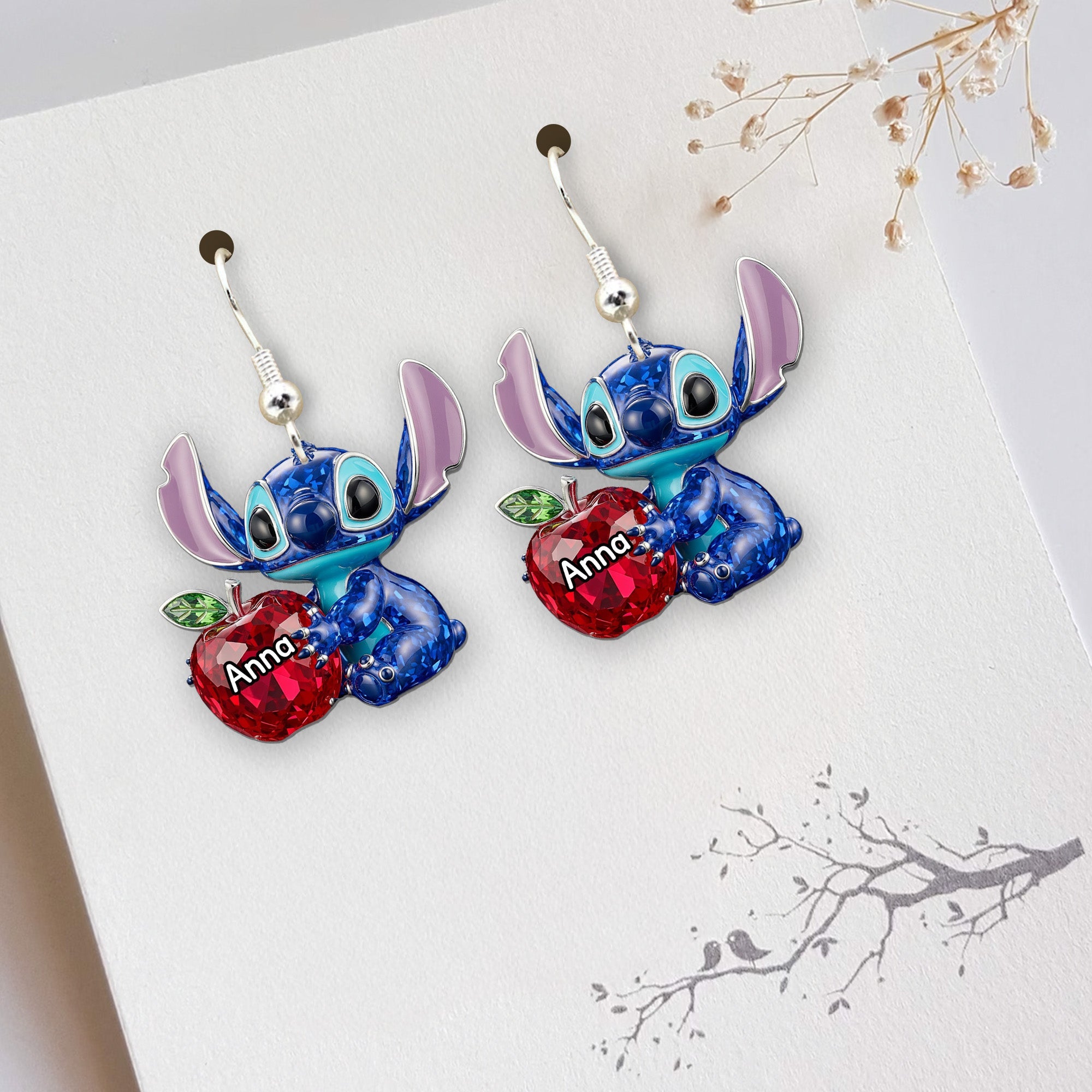 "A Touch of Whimsy for Your Favorite Teacher" - Personalized Blue Alien Teacher Earrings Earrings PopCulturePrints
