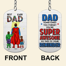 Load image into Gallery viewer, Super Dad Personalized Keychain - Best Ever Father&#39;s Day Gift Keychains PopCulturePrints
