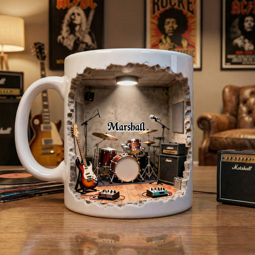 Rock On! Personalized Drummer Coffee Mug - Custom Gift for Music Lovers Coffee Mug PopCulturePrints