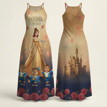 Load image into Gallery viewer, “Embrace the Magic of Motherhood” - Enchanted Rose Suspender Maxi Dress - Personalized Gift for Moms, Grandmas, and Special Women Dress PopCulturePrints
