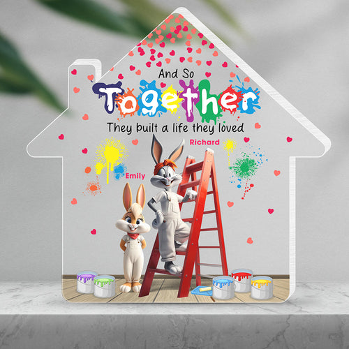 Personalized Couple Acrylic Plaque - Looney Tunes Themed Shaped Plaques PopCulturePrints