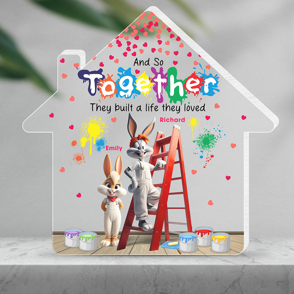 Personalized Couple Acrylic Plaque - Looney Tunes Themed Shaped Plaques PopCulturePrints