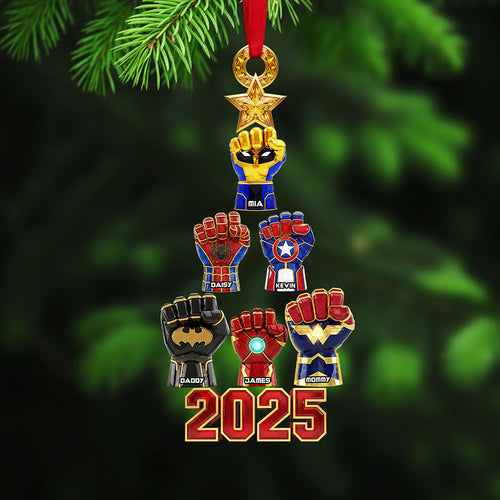 Celebrate Togetherness: Personalized Family Hand Acrylic Ornament – Perfect Gift for Loved Ones at Christmas Ornament PopCulturePrints