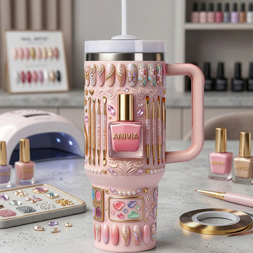 Nail Artist 40oz Tumbler - A Unique Gift for Every Nail Enthusiast Tumbler Cup PopCulturePrints