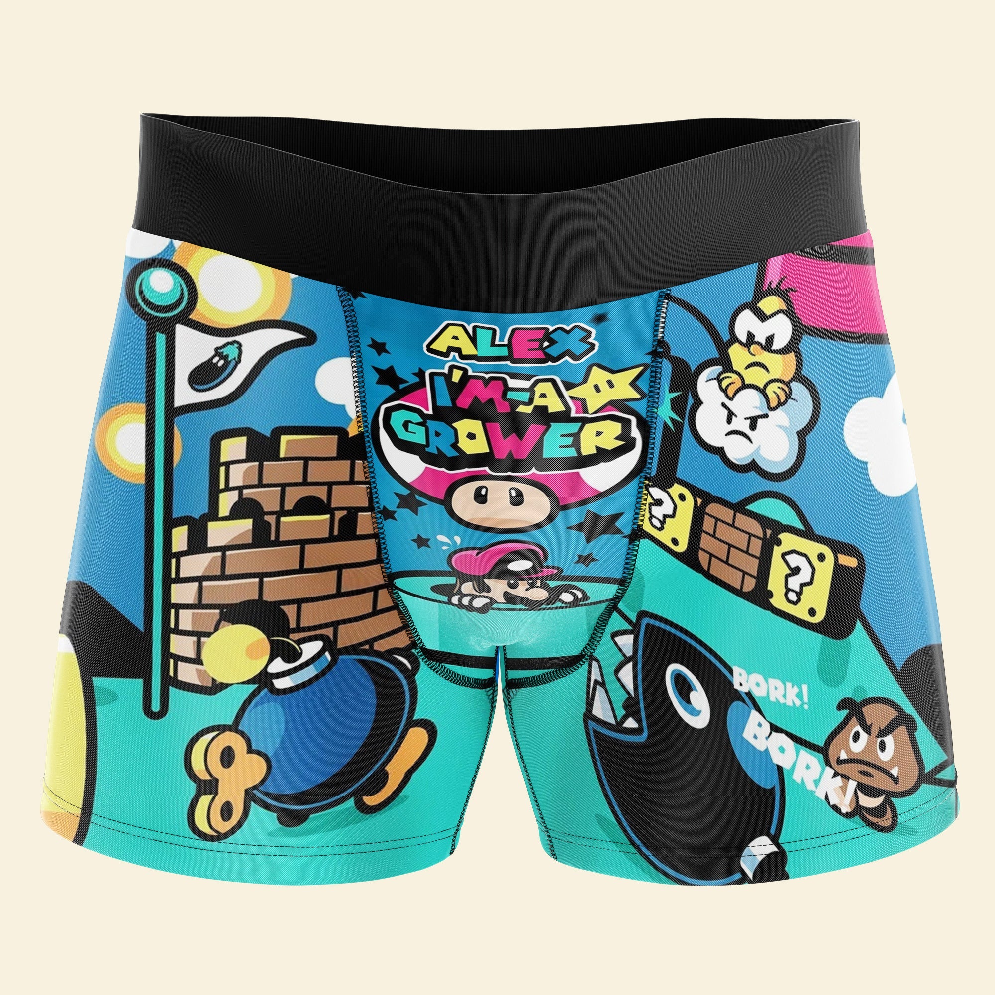 Personalized Gamer Men's Boxers - Unique Design for Game Lovers Boxer Briefs PopCulturePrints