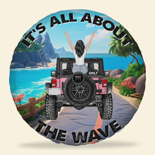 Load image into Gallery viewer, Personalized Jeep Spare Tire Cover - It&#39;s All About the Wave
