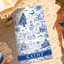 Load image into Gallery viewer, “Embrace the Outer Universe” - Outer Planet Toile De Jouy Beach Towel - Personalized Gift for Fans of Pop Culture
