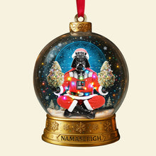 Load image into Gallery viewer, “Embrace the Cosmic Vibes!” - Personalized Cosmic Festive Santa Ornament - Gift for Stoners, Friends &amp; Family Ornament PopCulturePrints
