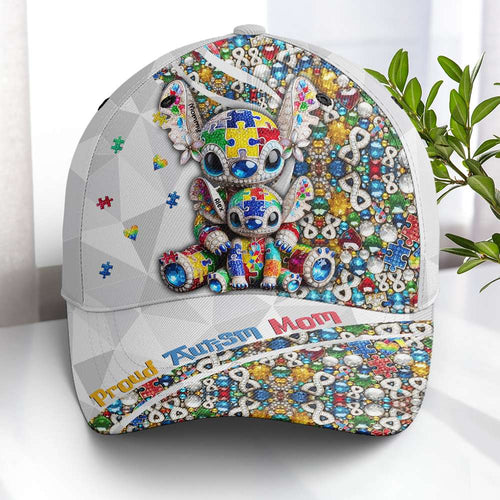 Proud Autism Mom Classic Cap - Personalize with Love Caps PopCulturePrints