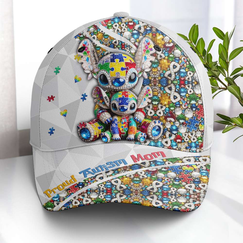 Proud Autism Mom Classic Cap - Personalize with Love Caps PopCulturePrints