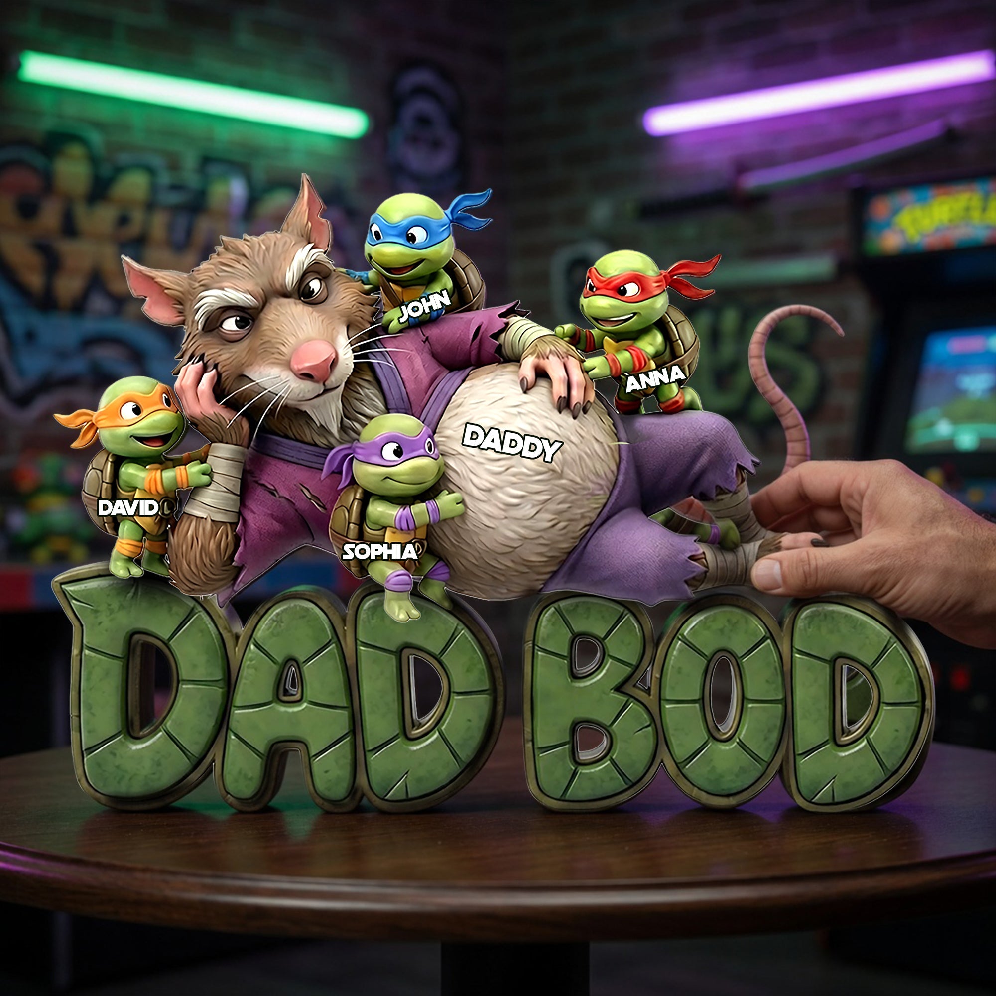 "Celebrate Dad's Unique Charm - Dad Bod Acrylic Plaque, Personalized Gifts for All Dads and Grandpas!" Shaped Plaques PopCulturePrints