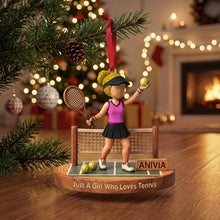 Load image into Gallery viewer, Just A Girl Who Loves Tennis - Personalized Christmas Ornament for Tennis Lovers
