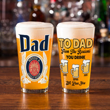 Load image into Gallery viewer, Personalized Beer Glass for Dad - Customizable Gift from Kids Beer Glasses PopCulturePrints
