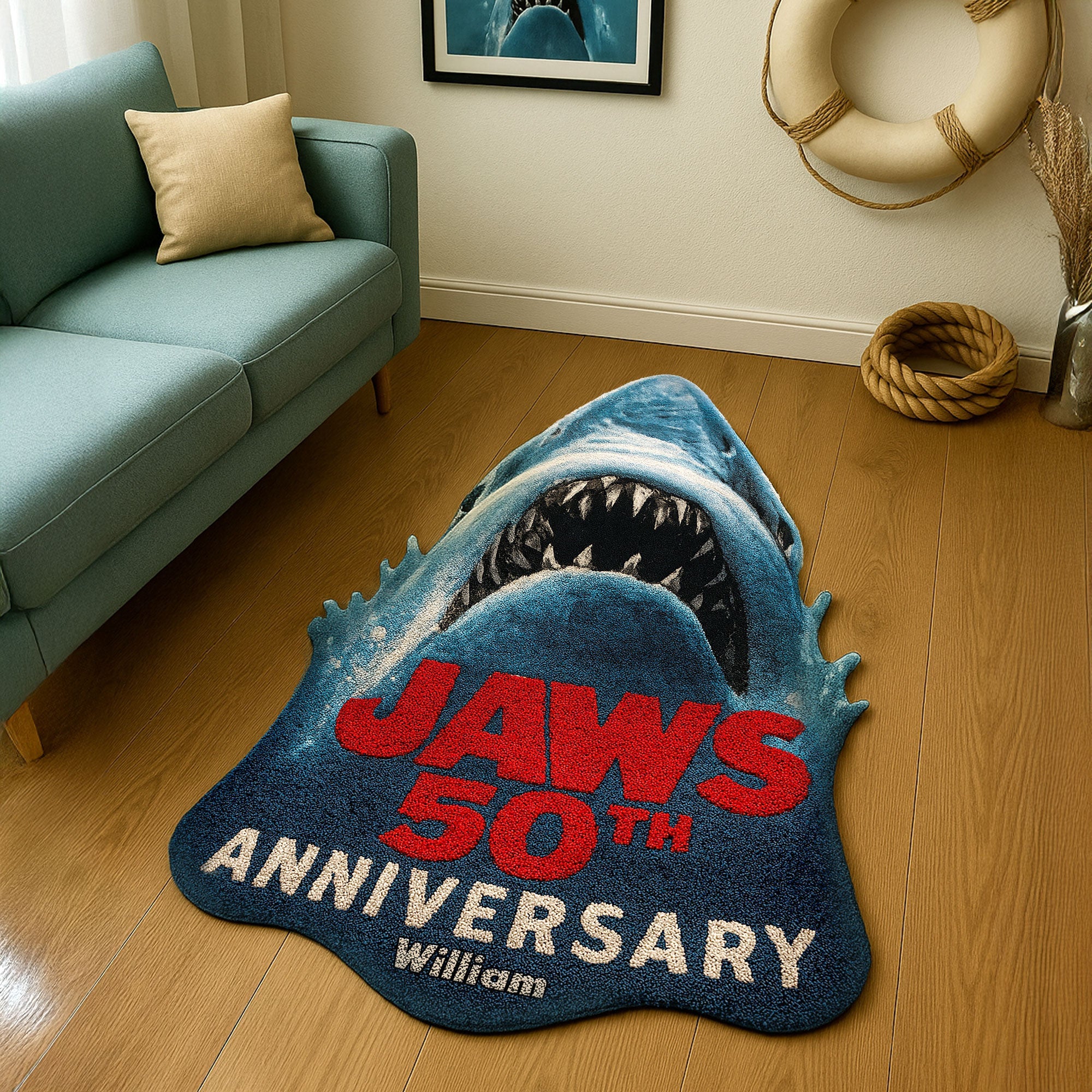 “Make a Splash!” - Great Bite Doormat, Personalized Gift for Ocean Lovers Doormat PopCulturePrints