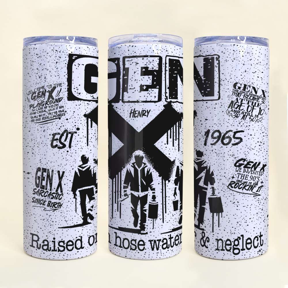 Personalized Gen X Sarcasm Skinny Tumbler - Custom Design Tumbler Cup PopCulturePrints