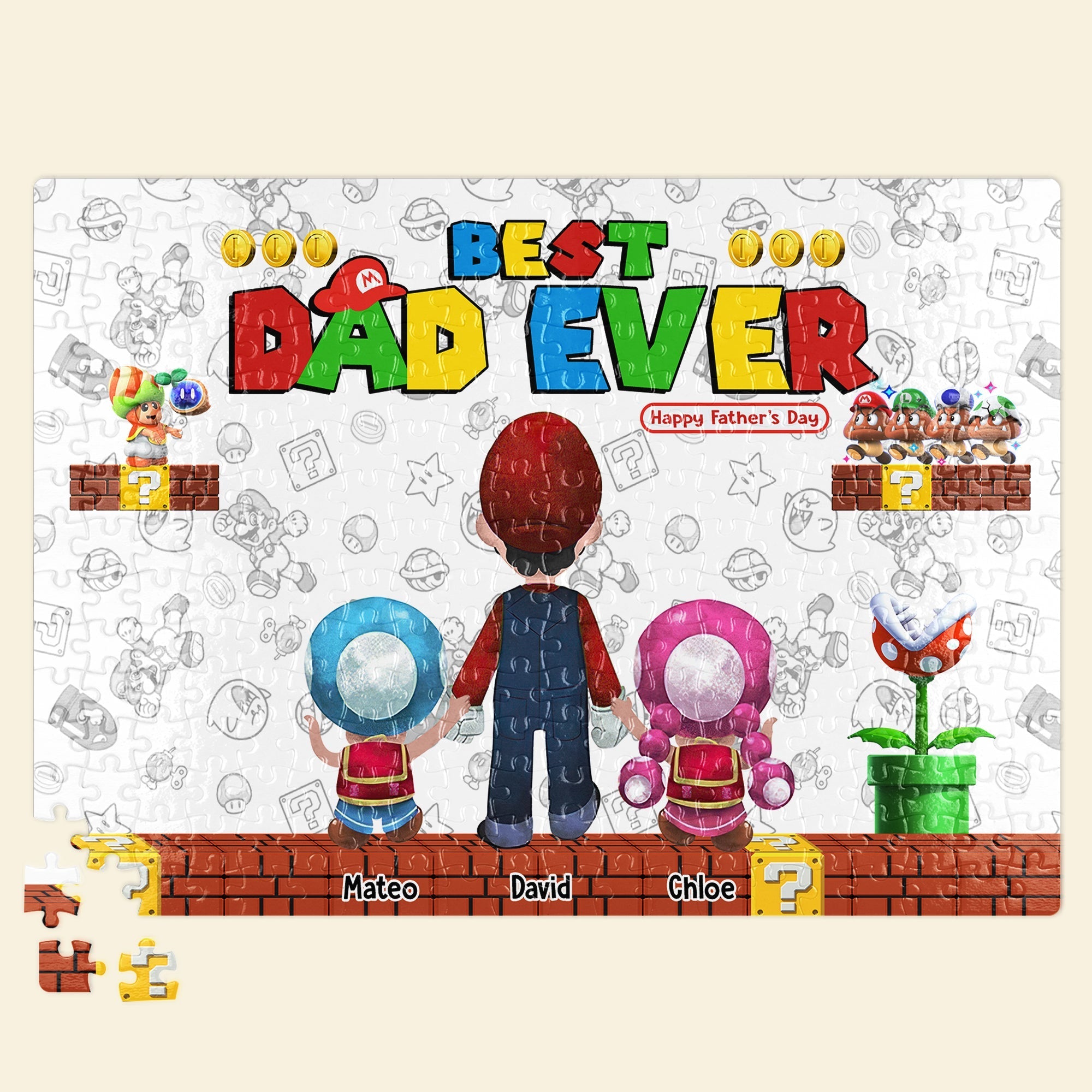 Customizable Best Dad Ever Jigsaw Puzzle for Father's Day Jigsaw Puzzles PopCulturePrints