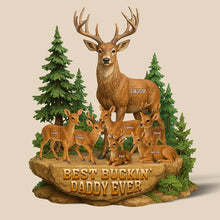 Load image into Gallery viewer, “Best Buckin’ Dad Ever! – Personalized Deer Dad Acrylic Plaque” - Unique Gift for Dad, Grandpa Shaped Plaques PopCulturePrints

