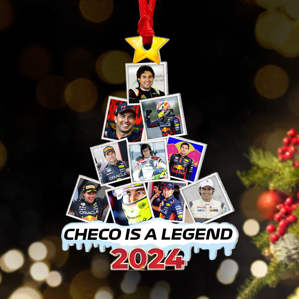 Personalized Christmas Ornament for Racing Fans - 'Checo is a Legend' 2024