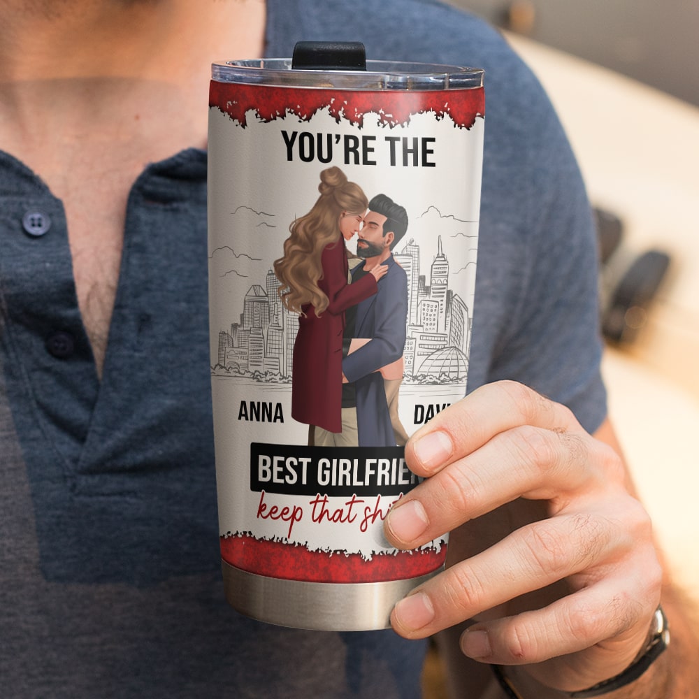 Personalized Best Girlfriend Tumbler - Custom Couple Gift Tumbler Cup PopCulturePrints