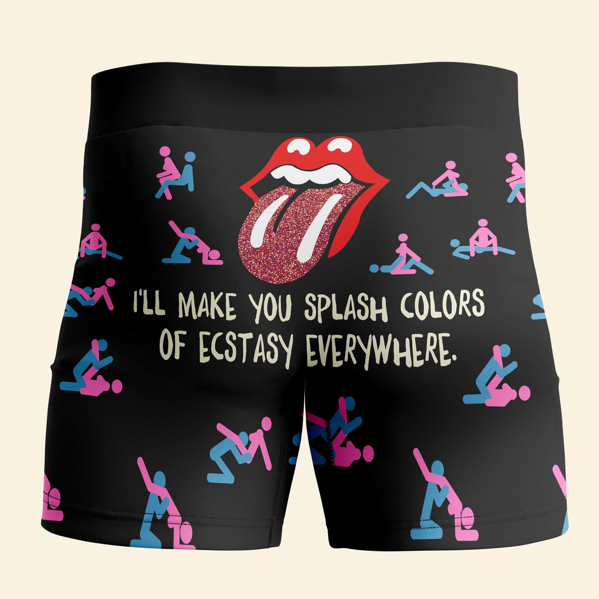 Ecstatic Colors Couple's Boxers - Personalize Your Fun Boxer Briefs PopCulturePrints