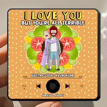 Load image into Gallery viewer, Personalized Cartoon Lover Fridge Magnet - Electric Love Theme Fridge Magnet PopCulturePrints
