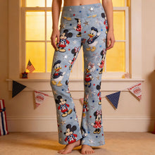 Load image into Gallery viewer, "Celebrate America’s Spirit with Fun Characters!" - Lovely Characters Flare Leggings - Custom Gift for Kids and Families Shorts and Pants PopCulturePrints
