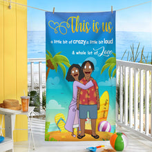 Load image into Gallery viewer, Custom Couples Beach Towel - Unique Personalized Valentine's Day Gifts | This Is Us Beach Towel PopCulturePrints
