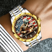 Load image into Gallery viewer, Personalized Welder's Timepiece | Custom Steel Men's Watch for Welding Enthusiasts Men's Watch PopCulturePrints
