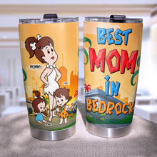 Load image into Gallery viewer, &quot;Best Mom In Bedrock&quot; - Personalized Tumbler for Moms and Grandmas Tumbler Cup PopCulturePrints
