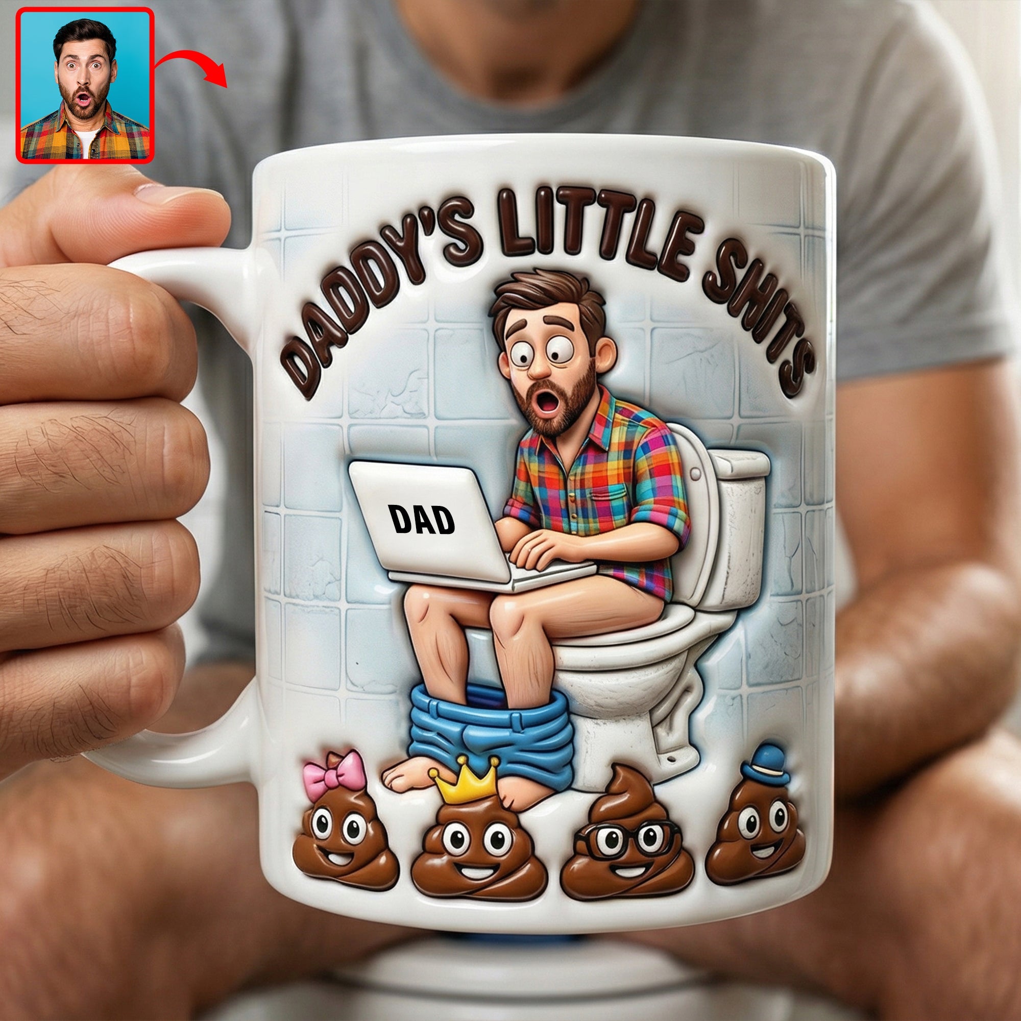 “Daddy’s Little Shits” - Funny Poop Dad Coffee Mug - Personalized Gift for Any Dad Coffee Mug PopCulturePrints