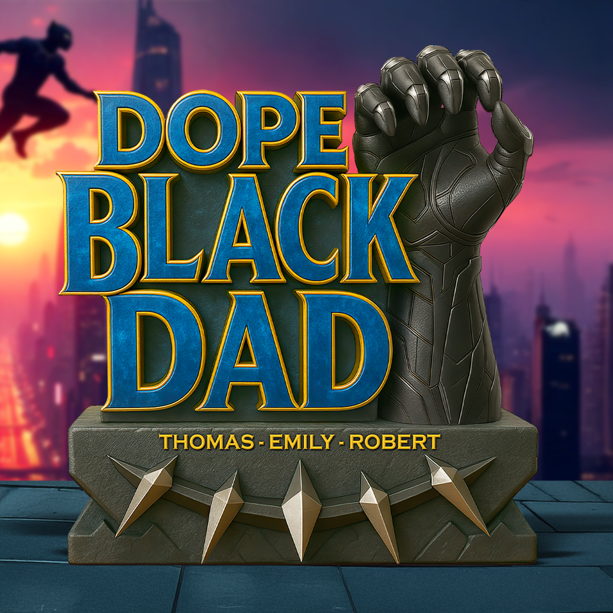“Dope Black Dad” - Personalized Plaque Gift for Dads and Grandpas Shaped Plaques PopCulturePrints