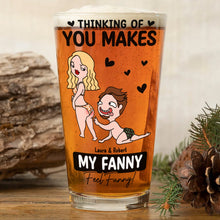Load image into Gallery viewer, Personalized Naughty Couple Beer Glass Beer Glasses PopCulturePrints
