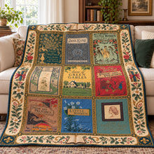 Load image into Gallery viewer, “Curl Up with Your Favorite Stories” - Vintage Book Collection Blanket - Personalized Gift for Book Lovers Blanket PopCulturePrints
