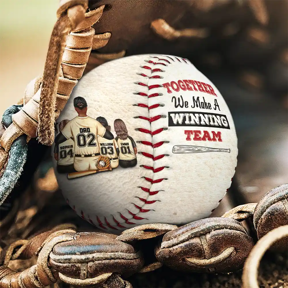 Together We Make A Winning Team - Personalized Baseball, Softball Gift for Dad, Grandpa, and Kids Baseball, Softball PopCulturePrints