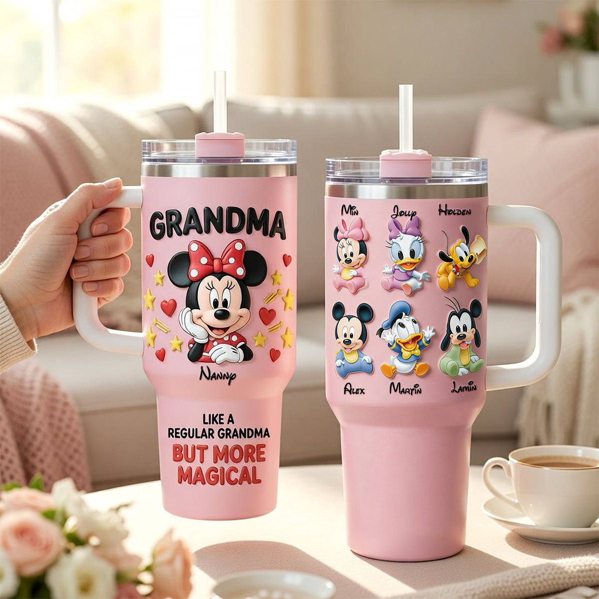 “Like a Regular Mama, But More Magical” - Magical Mama Tumbler Handle, Personalized Gift for Mom, Grandma & Loved Ones Tumbler Cup PopCulturePrints