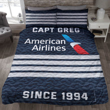 Load image into Gallery viewer, Personalized Pilot Quilt Bedding Set with Custom Airline Logo Blanket PopCulturePrints
