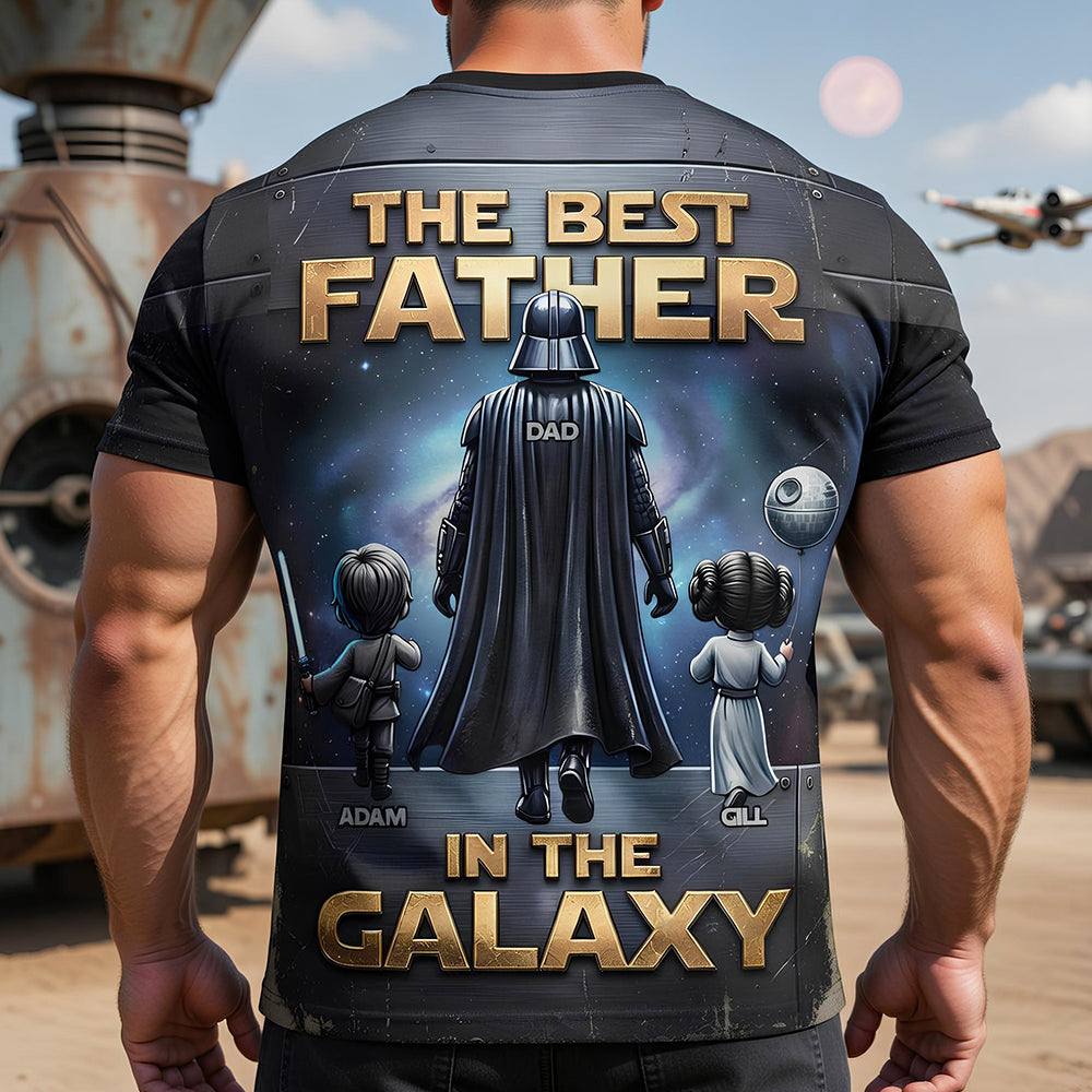 The Best Father In The Galaxy Shirt - Custom Gift for Dad and Grandpa AOP Products PopCulturePrints
