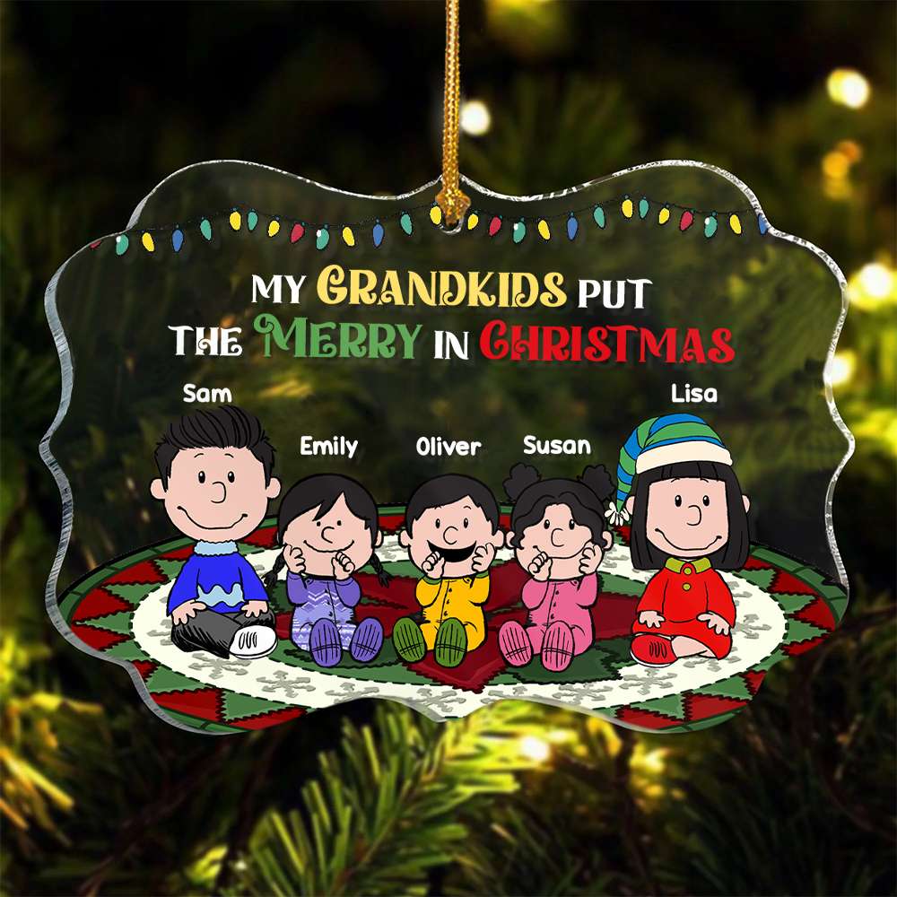 Personalized Grandkids Christmas Acrylic Ornament