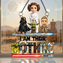Load image into Gallery viewer, "Celebrate Motherhood with a Touch of the Universe" - Personalized Universe Mom And Kids Layer Suncatcher Ornament - Perfect Gift for Moms and Grandmas Ornament PopCulturePrints
