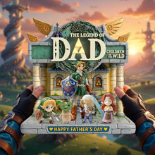 Load image into Gallery viewer, The Legend of Dad - Adventure Dad and Kids Personalized Acrylic Plaque | Unique Father's Day Gift Shaped Plaques PopCulturePrints
