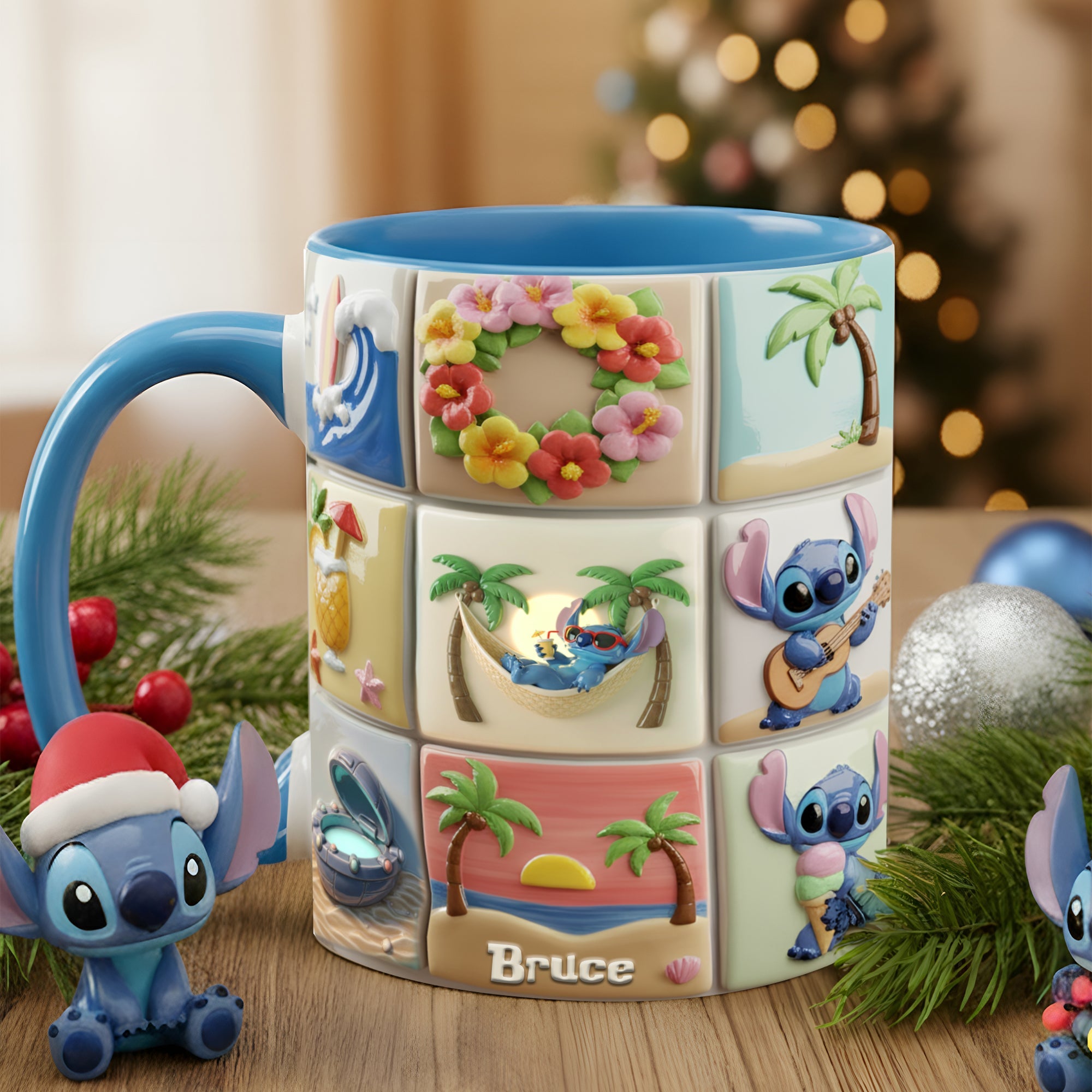 "Sip into Paradise" - Tropical Vacation Scene Accent Mug - Personalized Gifts for Everyone Coffee Mug PopCulturePrints