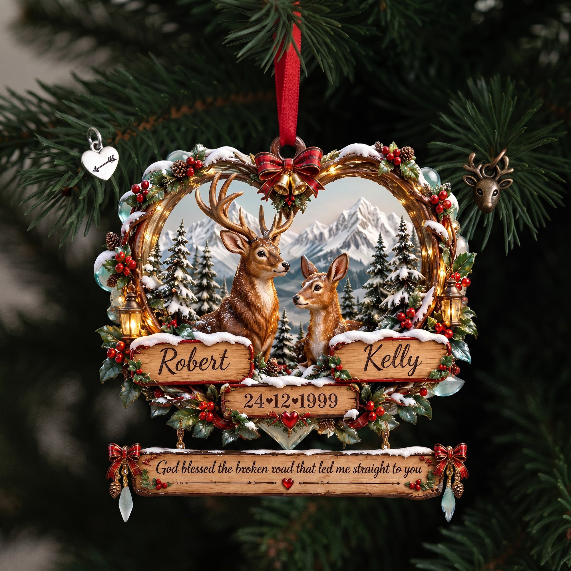 Personalized Deer Couple Christmas Ornament - Meaningful Gift for Couples