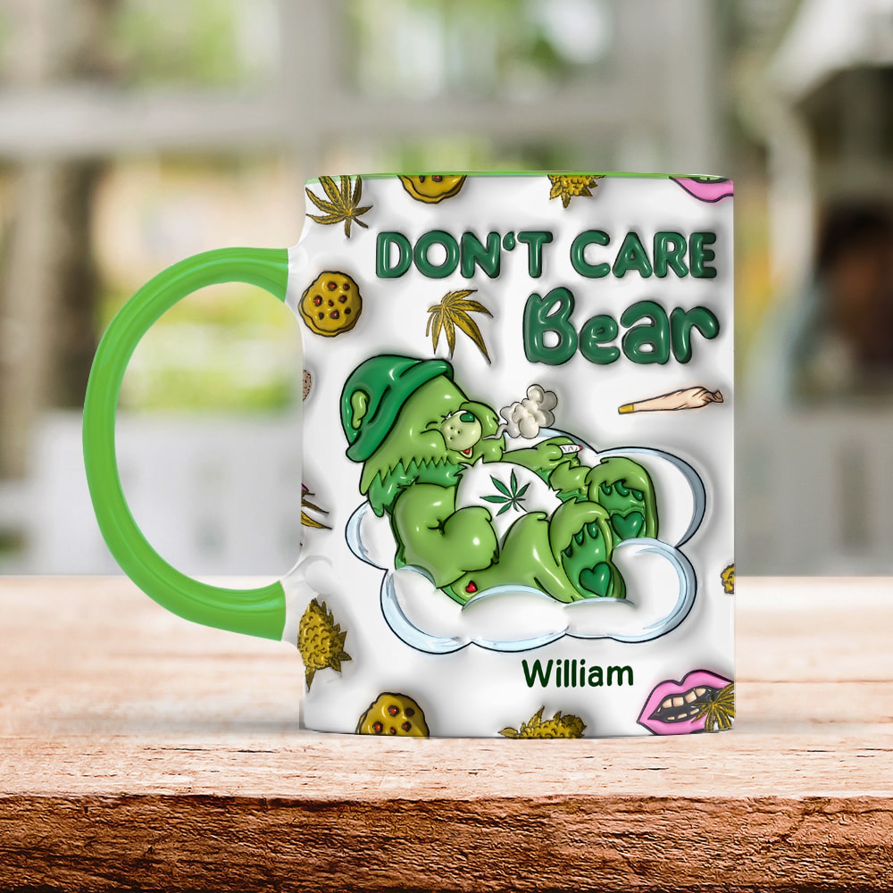 Personalized 'Don't Care Bear' Mug - Unique Customizable Coffee Cup