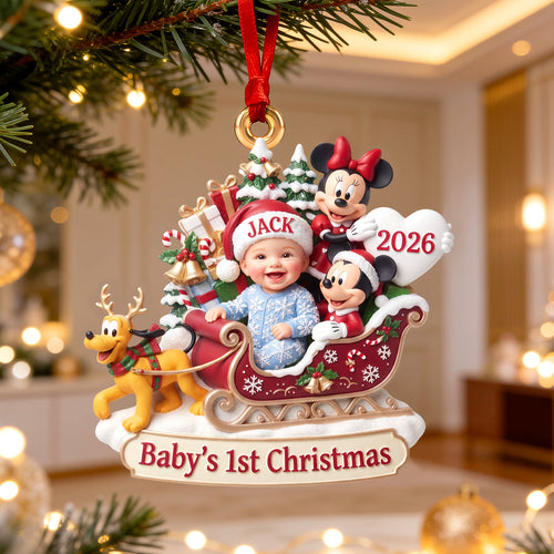 Capture the Joy of Baby's 1st Christmas - Personalized Acrylic Ornament Ornament PopCulturePrints