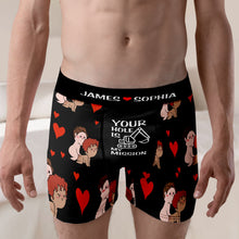 Load image into Gallery viewer, Personalized Love Couple Boxer Briefs for Men Boxer Briefs PopCulturePrints
