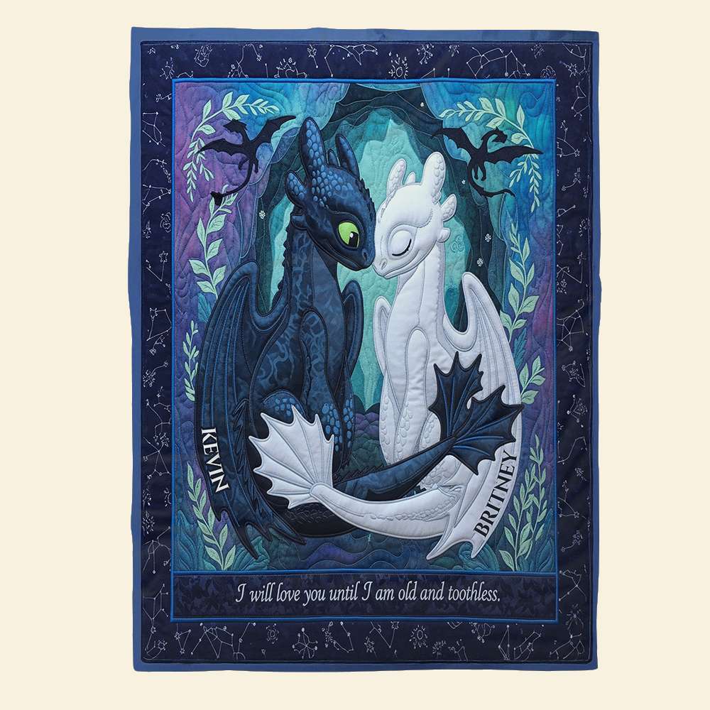 I Will Love You Until I Am Old and Toothless - Personalized Blanket for Couples Blanket PopCulturePrints